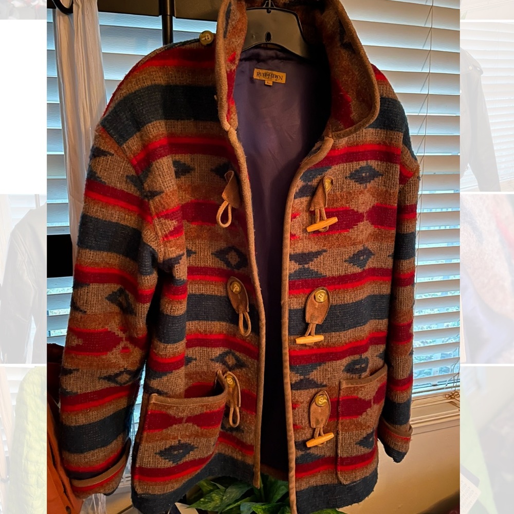 Ruff Hewn Wool Coat Mens L Aztec
Navaio Western Lined Overcoat Jacket